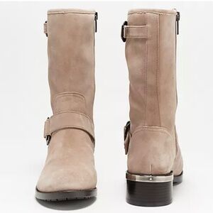 Vince Camuto Suede Mid Calf Boots- Wadelyn Taupe SZ 9.5
